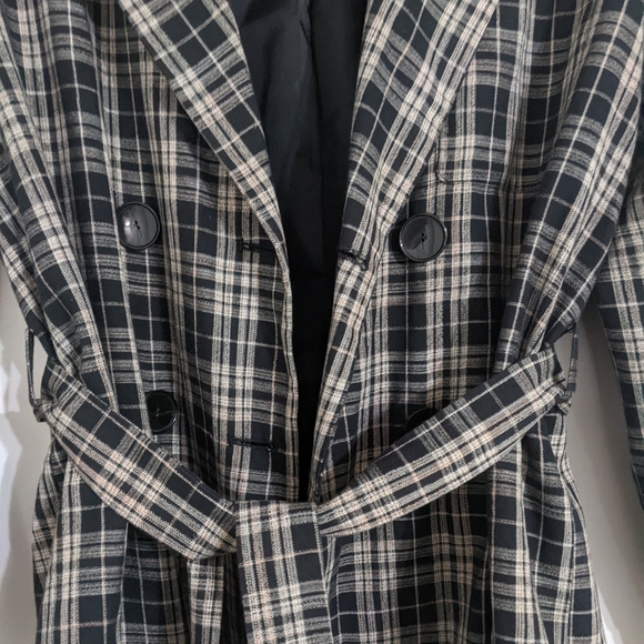 ZARA Basic Plaid Business Professional Double Breasted Jacket Blazer Size XS - Picture 4 of 7